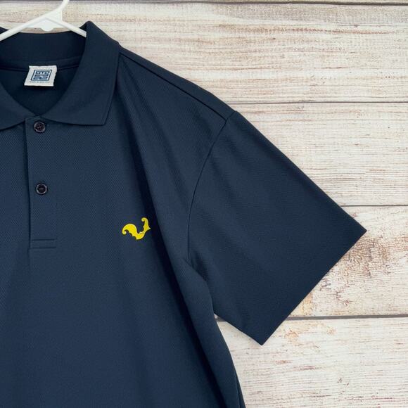 Vintage Japanese Ryu Kyu Bats Print Polo Shirt Men's Medium Navy Blue - Picture 5 of 12